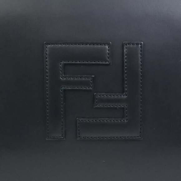 Auth FENDI Large Suitcase Boston bag black leather - Picture 9 of 15